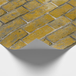 Honingkleurig Brick-wandpatroon Cadeaupapier