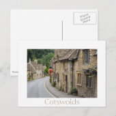 Honingkleurige huisjes in Castle Combe, Verenigd K Briefkaart (Voorkant / Achterkant)