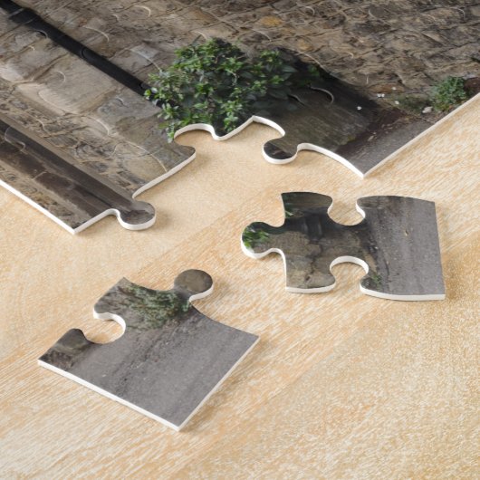 Honingkleurige katoenen tapes in Castle Combe, puz Legpuzzel (Zijkant)