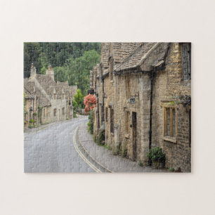 Honingkleurige katoenen tapes in Castle Combe, puz Legpuzzel