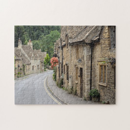 Honingkleurige katoenen tapes in Castle Combe, puz Legpuzzel (Horizontaal)