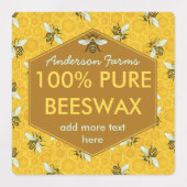 Honingkruik Bijen Pure Bijenwas Bijenstal Boerderi Labels (Design 1)