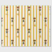 Honinglabel gele strepen cadeaupapier (Vlak)
