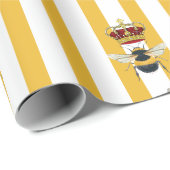 Honinglabel gele strepen cadeaupapier (Rol Hoek)