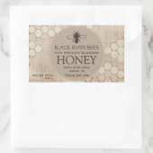 Honinglabel Honingraat en gestileerde bij op mouss Rechthoekige Sticker (Tas)