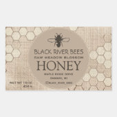 Honinglabel Honingraat en gestileerde bij op mouss Rechthoekige Sticker (Voorkant)