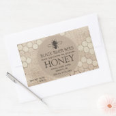 Honinglabel Honingraat en gestileerde bij op mouss Rechthoekige Sticker (Envelop)