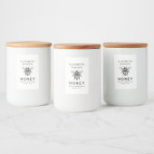 Honinglabel met honingbij voedselcontainer etiket (Flessen)