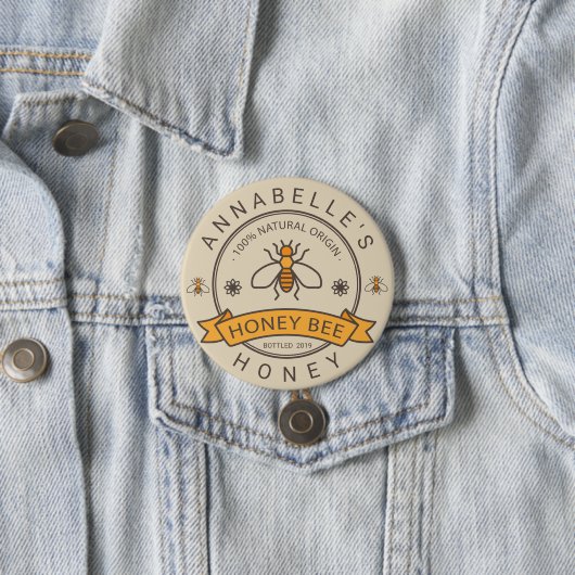 Honinglabel personaliseren ronde button 7,6 cm (In situ)