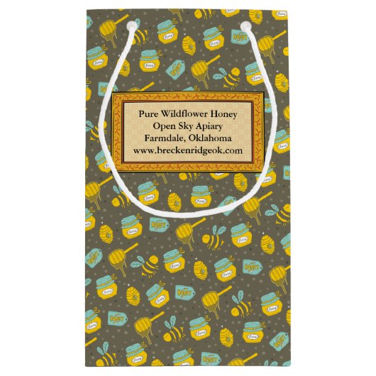 Honinglepelpatroon gelabeld klein cadeauzakje (Achterkant)
