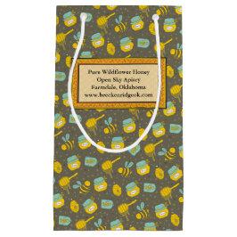 Honinglepelpatroon gelabeld klein cadeauzakje