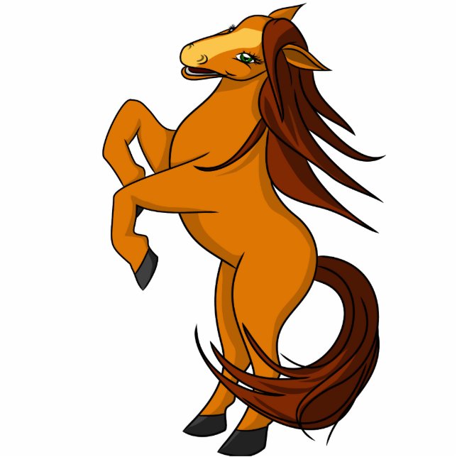 Honingpaard Staand Fotobeeldje (Voorkant)