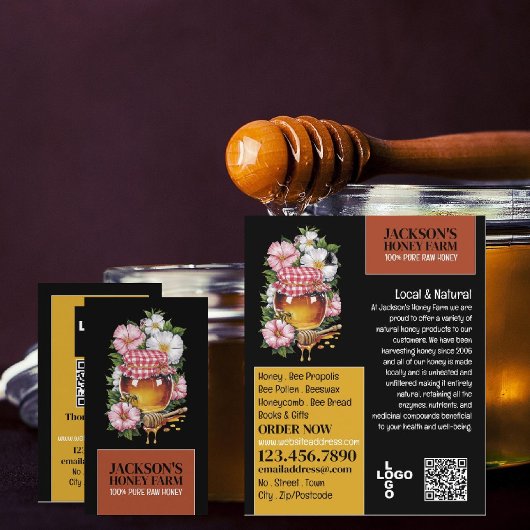 Honingpot - Beeyard, Honing Boerderij Adverteren Flyer