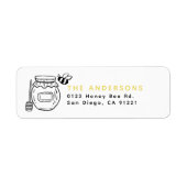 Honingpot & Bijen Witte Retouradres Etiket (Voorkant)