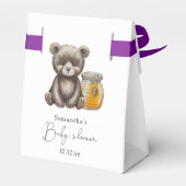 Honingpot en teddybeer baby shower bedankdoosjes (Achterkant)