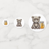 Honingpot en teddybeer baby shower confetti (Voorkanten)