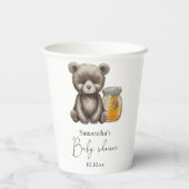 Honingpot en teddybeer baby shower papieren bekers (Achterkant)
