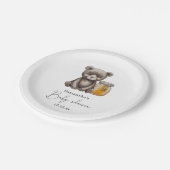 Honingpot en teddybeer baby shower papieren bordje (Gekanteld)