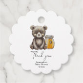 Honingpot en teddybeer dank u baby shower bedankjes labels (Voorkant)