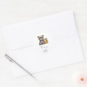 Honingpot en teddybeer dank u baby shower ronde sticker (Envelop)