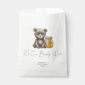 Honingpot en teddybeer - We kunnen bearly wachten Bedankzakje (Voorkant)