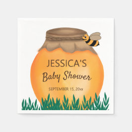 Honingpot Hommel Baby Shower Wit Servet