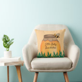 Honingpot Hommel op Gele Babykamer Kussen (Stoel)