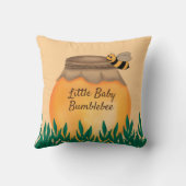 Honingpot Hommel op Gele Babykamer Kussen (Achterkant)