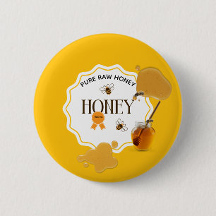 Honingpot Honingbij Bijenkast Imkerij Ronde Button 5,7 Cm