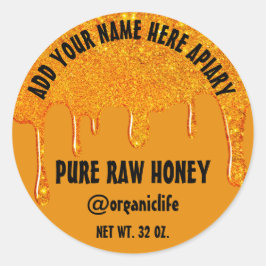 Honingpot Honingbij Honeycomb Gold Drips Sinaasapp Ronde Sticker