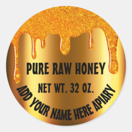 Honingpot Honingbij Honingraat. Apiary druipt goud Ronde Sticker