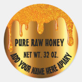 Honingpot Honingbij Honingraat. Apiary druipt goud Ronde Sticker (Voorkant)