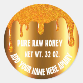 Honingpot Honingbij Honingraat. Apiary druipt goud Ronde Sticker