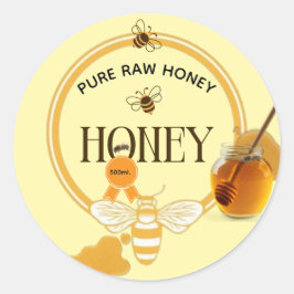 Honingpot Honingbij Imker Bijenstal Ronde Sticker