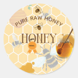 Honingpot Honingbij Imker Bijenstal Ronde Sticker