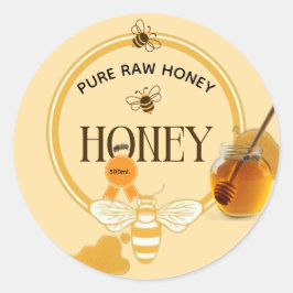 Honingpot Honingbij Imker Bijenstal Ronde Sticker
