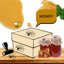 Honingpot Honingbij Imker Bijenstal Zelfinktende Stempel