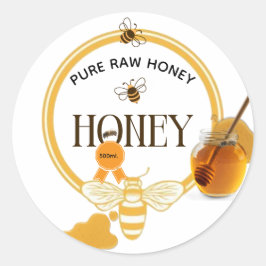 Honingpot Honingbij Imkerij Bijenstal Ronde Sticker
