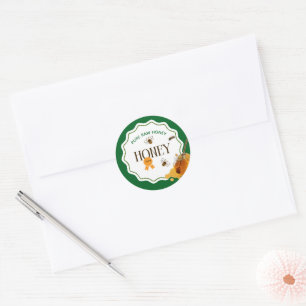 Honingpot Honingbij Imkerij Bijenstal Ronde Sticker