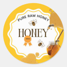 Honingpot Honingbij Imkerij Bijenstal Ronde Sticker