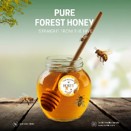 Honingpot Honingbij Imkerij Bijenstal Ronde Sticker