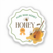 Honingpot Honingbij Imkerij Bijenstal Sticker (Voorkant)