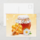 Honingpot, Honingraat, Daisy Rosh Hashanah Briefkaart (Voorkant / Achterkant)