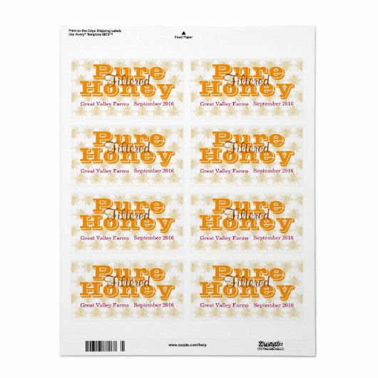 Honingpot met koningin van Bee Etiket (Full Sheet)