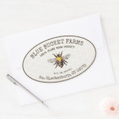 Honingpot Ovaal Label Honingraat Bijen (Envelop)