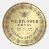  honingpot van de goudbloem ronde sticker (Voorkant)