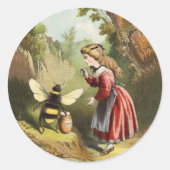  honingpot voor kleine bijen ronde sticker (Voorkant)