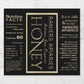 HONINGPOT WATERDICHT VOEDSELETIKET ZWART GOUD 4"x3 Sparkling Wijnetiket (Enkel label)