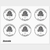 honingpot zwart en wit aspiaretiket ronde sticker (Vel)