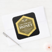 Honingpotiket | Honingbij en Imkernaam Vierkante Sticker (Envelop)